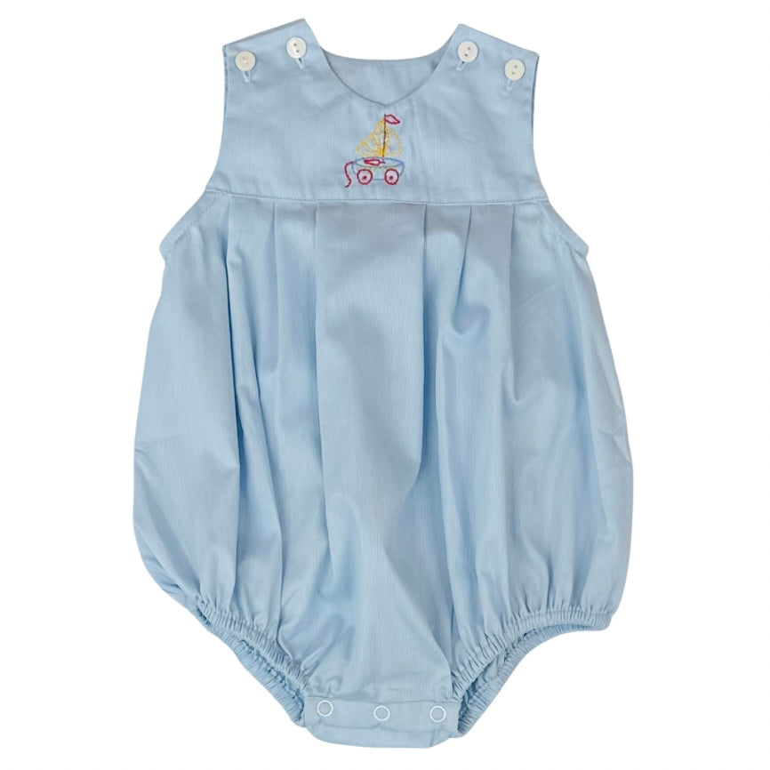 Baby Sen Boys Blue Bubble with Sailboat Embroidery