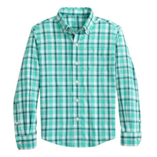 Southern Tide Boys Turtle Green LS River Ridge Plaid Sportshirt