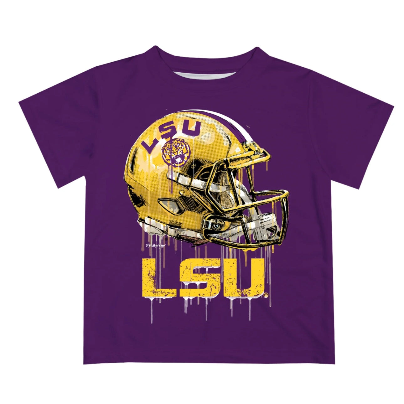 Vive La Fete Boys Purple LSU Dripping Helmet Performance Tee