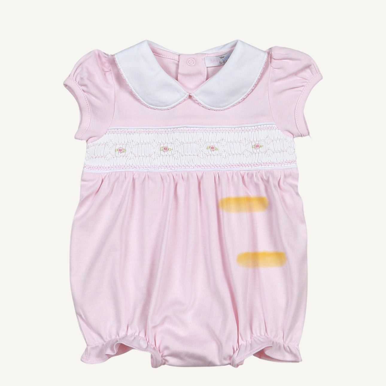 Baby Loren Girls Sally SS Pink Hand Smocked Pima Bubble