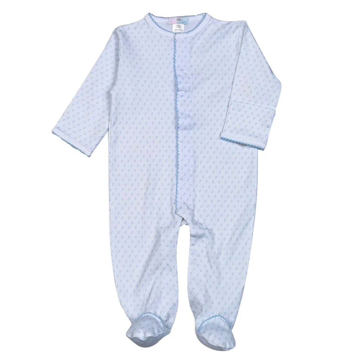 Baby Loren Boys Blue Dot Zipper Footie
