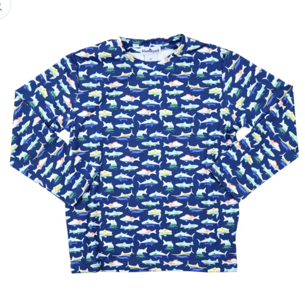 Bluequail Boys LS Catch of the Day Performance Tee