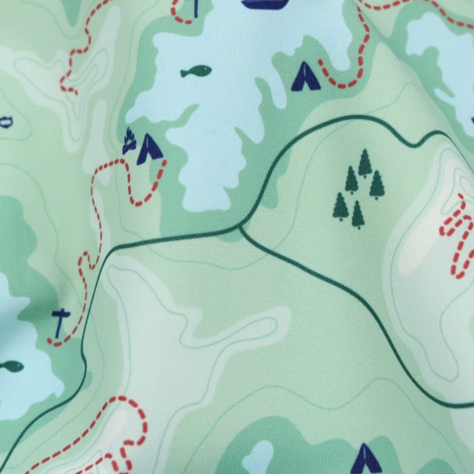 Bluequail Boys LS Trail Map Camo Performance Tee