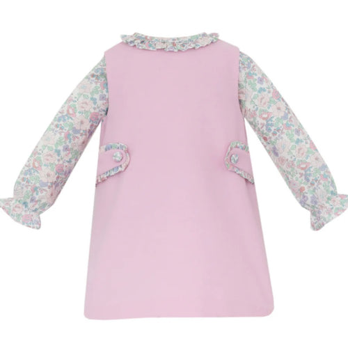 Petit Bebe Girls Pink Corduroy Liberty Dress