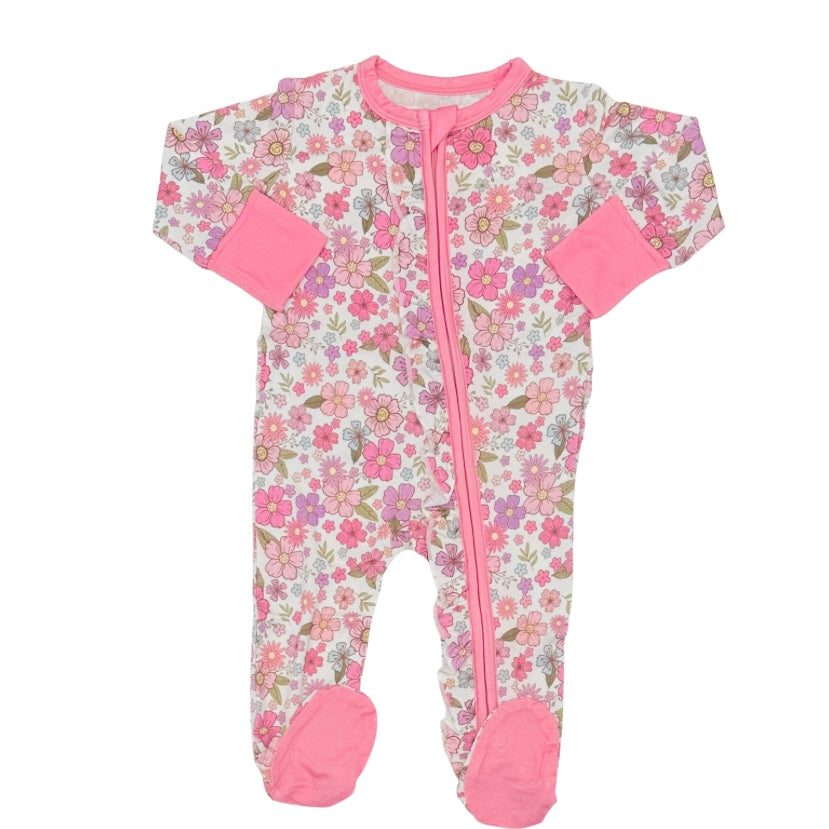 Weisinger Girls Pink Paisley Footie