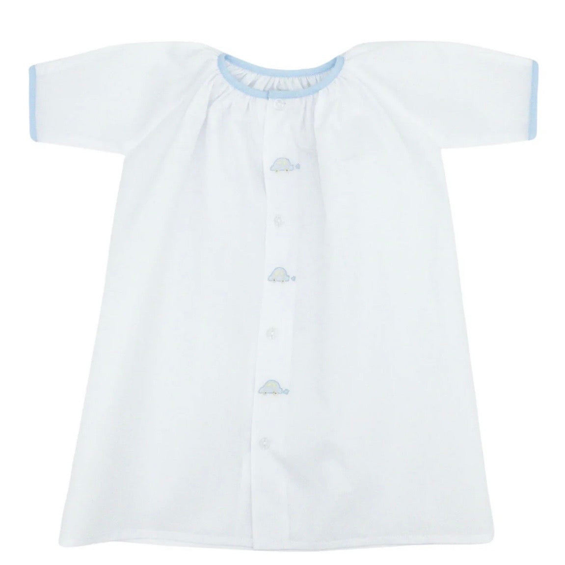 Auraluz Boys White Day Gown with Car Embroidery