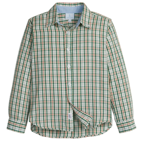 Little English Boys Button Down Shirt-Mistletoe Tartan