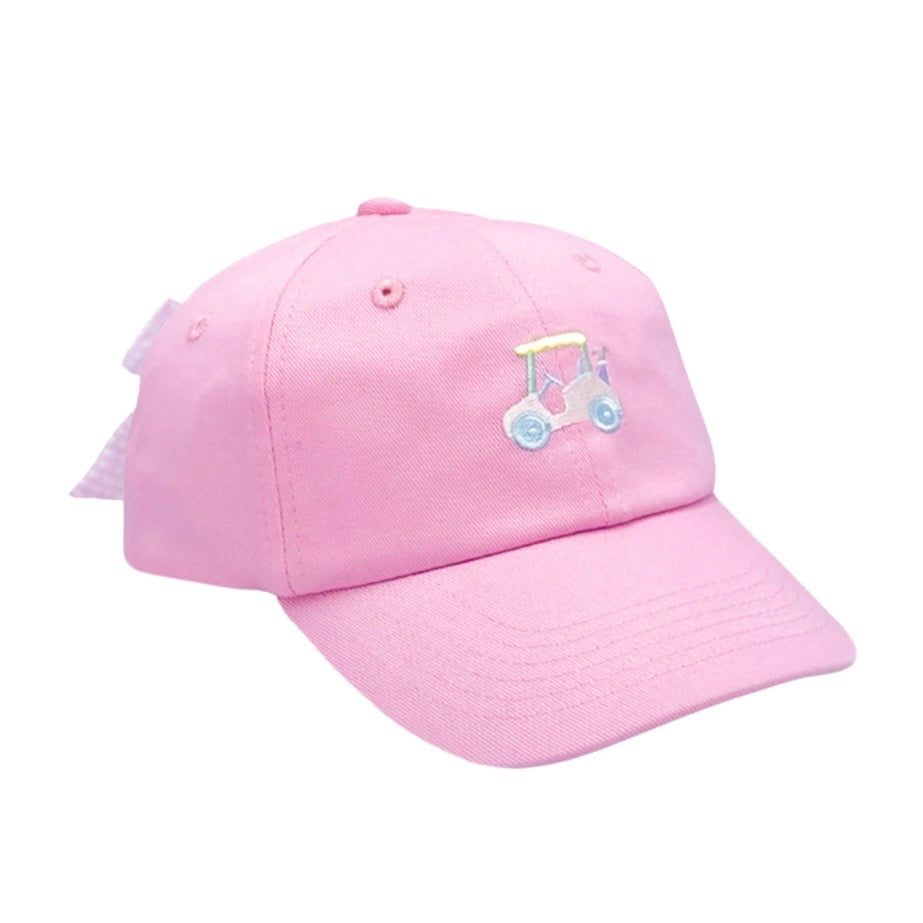 Bits and Bows Girls Rainbow Golf Cart Bow Baseball Hat