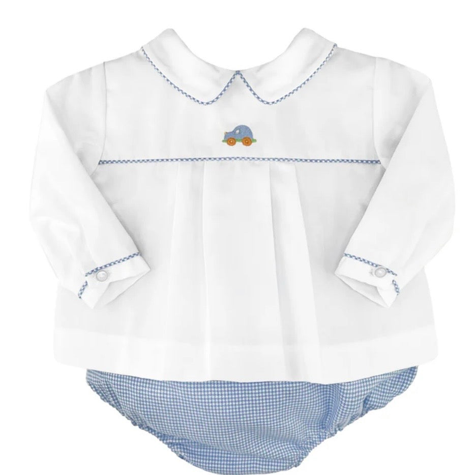 Petit Ami Boys Diaper Set with Car Embroidery