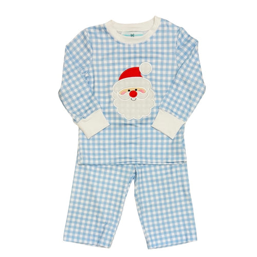 City Beautiful Children Blue Check Santa Pajama