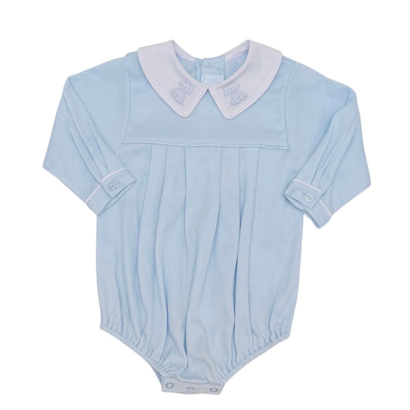 Auraluz Boys LS Blue Bubble with Puppy Dog Shadow Stitching