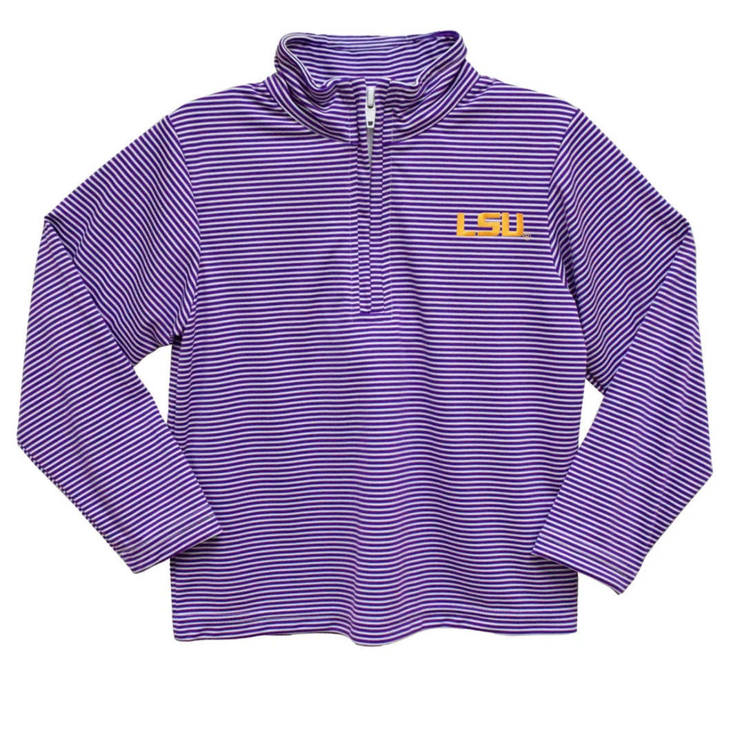 Vive La Fete Boys LS Stripe Quarter Zip Performance Pullover
