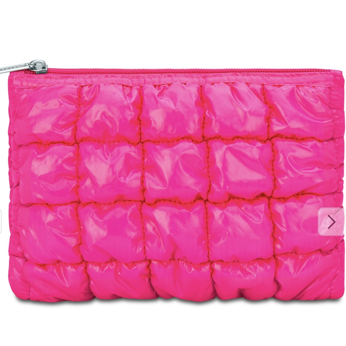 Iscream Hot Pink Shiny Puffer Pouch