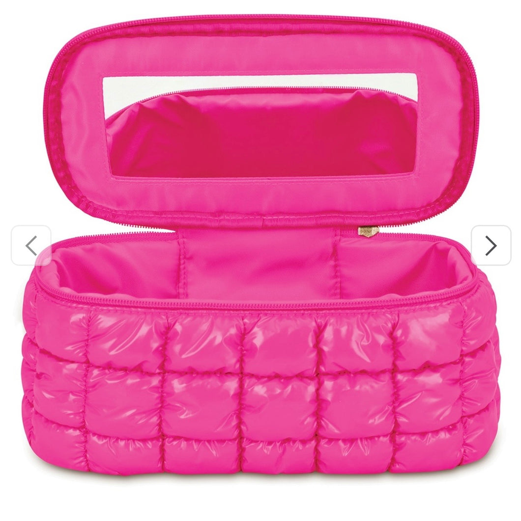 Iscream Hot Pink Shiny Cosmetic Case
