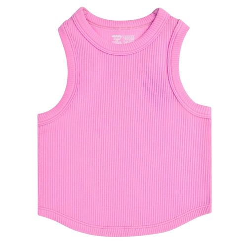 Iscream Girls Rose Cropped Ribbed Racerback Tank Top