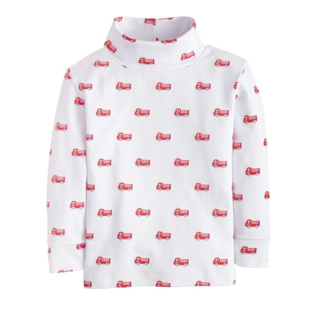 Little English Boys Firetruck Turtleneck