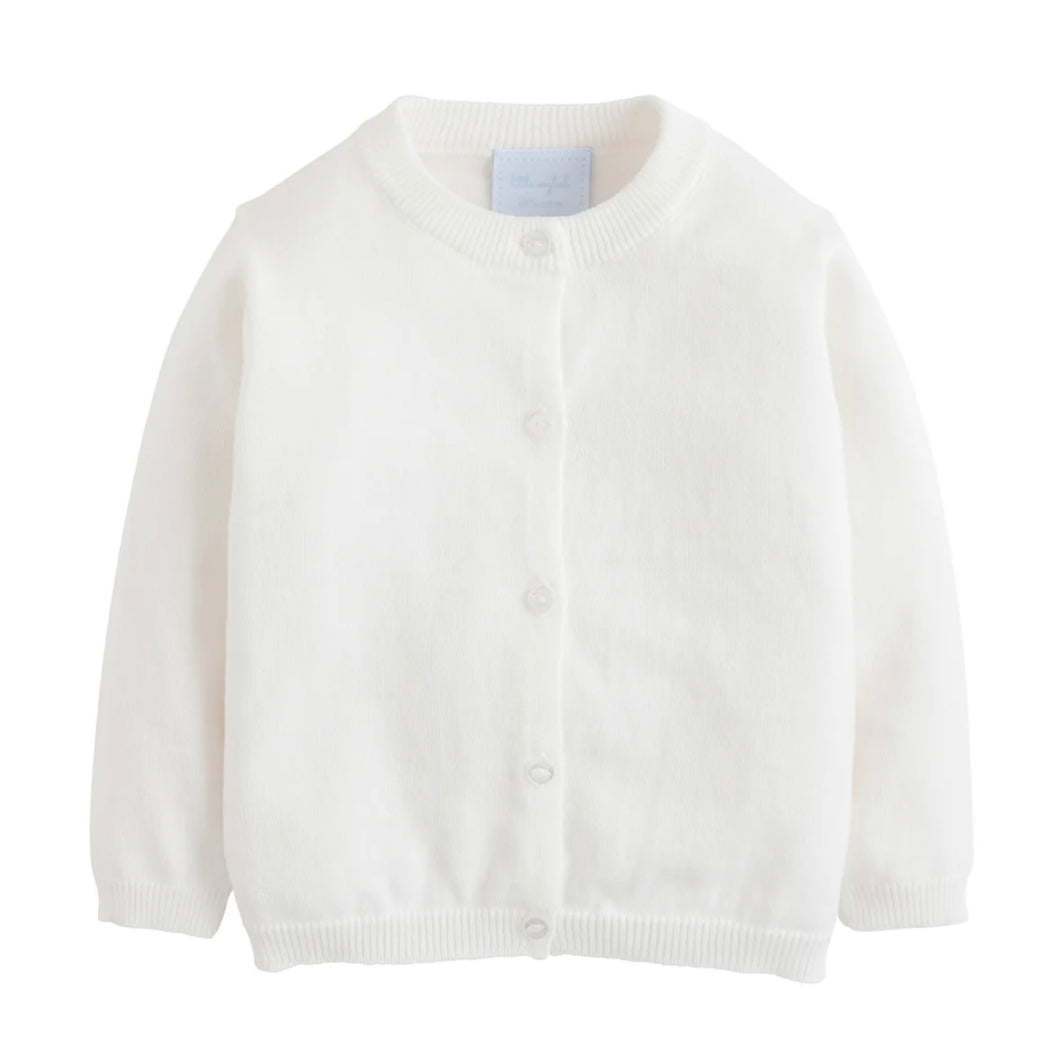 Little English White Essential Cardigan