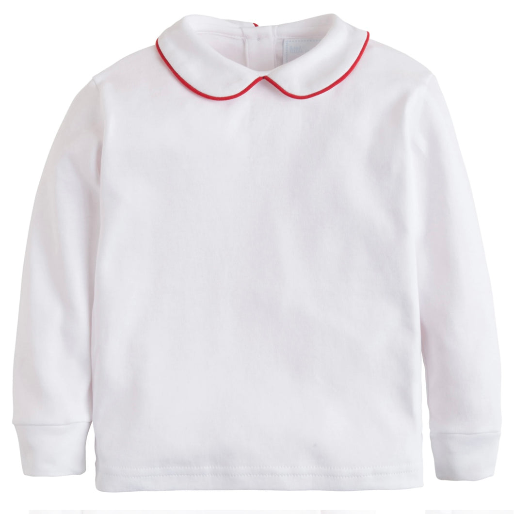 Little English Red Piped Peter Pan Collar Shirt