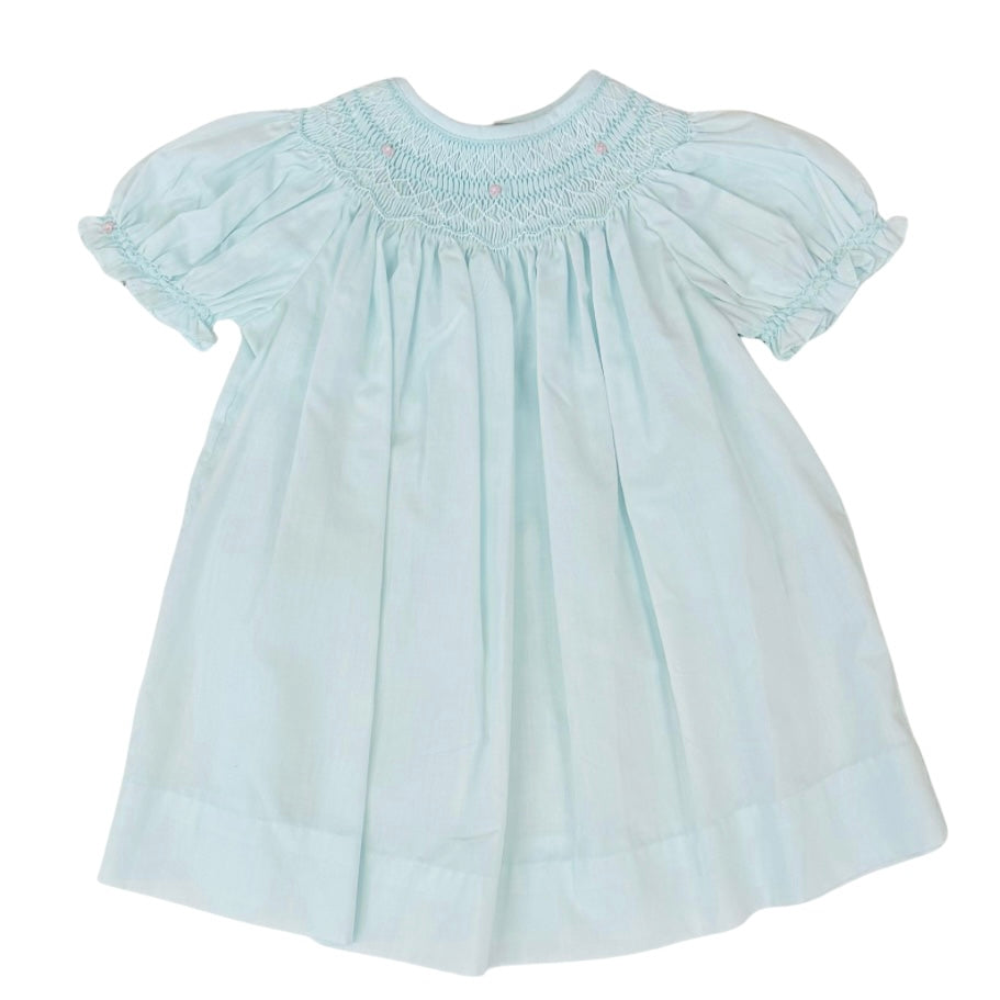 Petit Ami Girls Mint Smocked Daygown