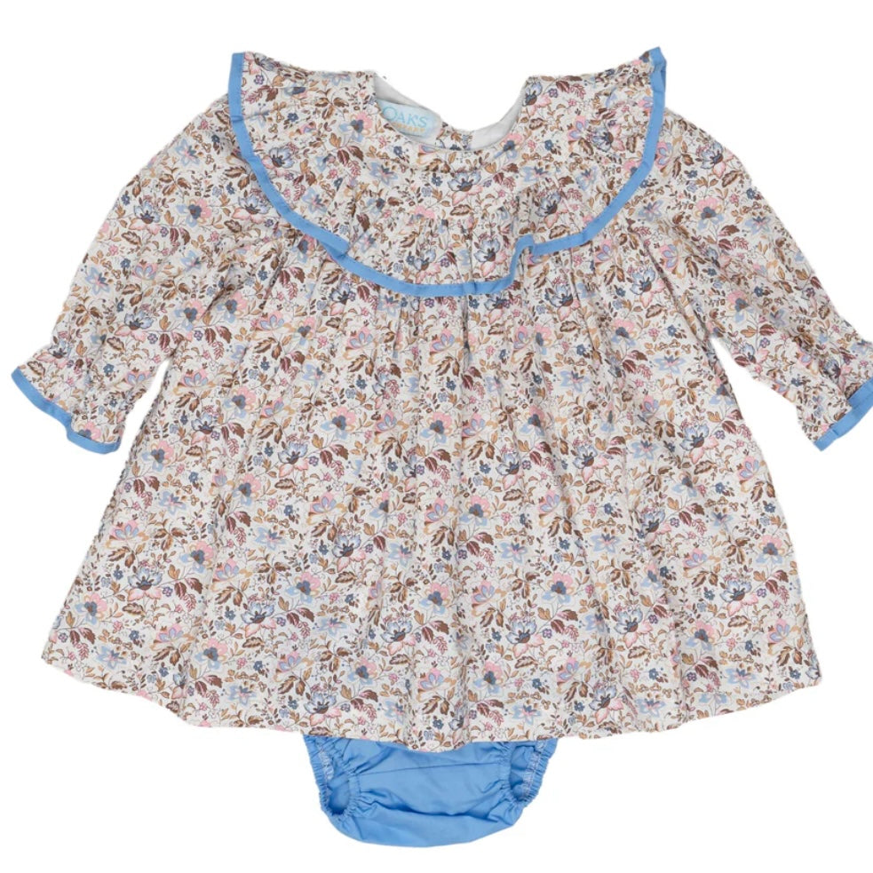 The Oaks Girls Pink and Blue Floral Layla Bloomer Set