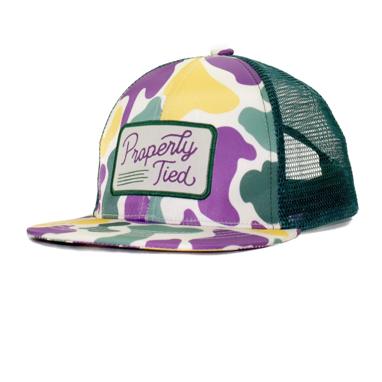 Properly Tied Boys Mardi Gras Camo Trucker Hat
