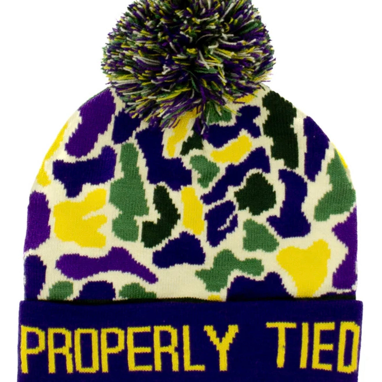 Properly Tied Boys Mardi Gras Camo Beanie