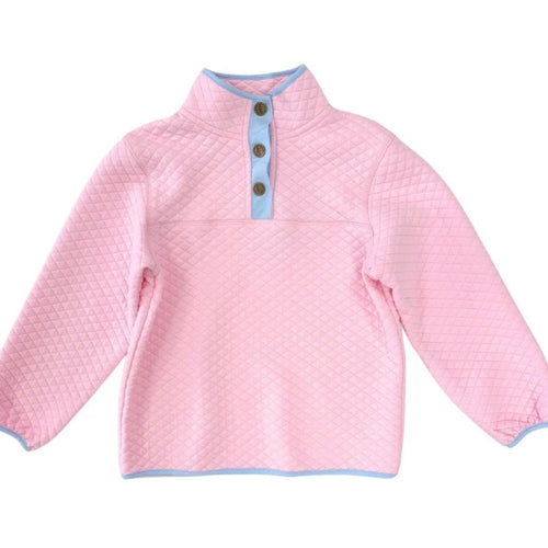 Little English GIrls Quilted Light Pink Pullover