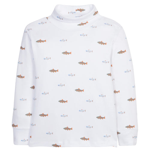 Little English Boys Printed Fish Turtleneck