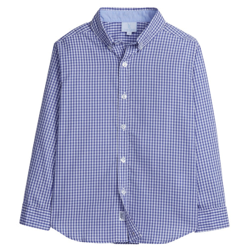 Little English Boys Royal Gingham Button Down Shirt