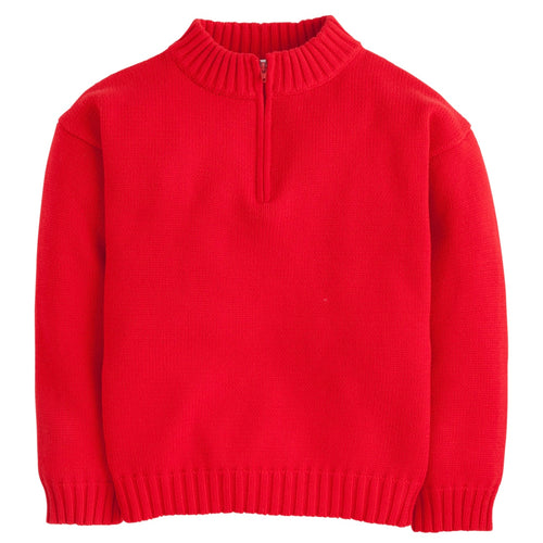 Little English Boys Red Quarter Zip