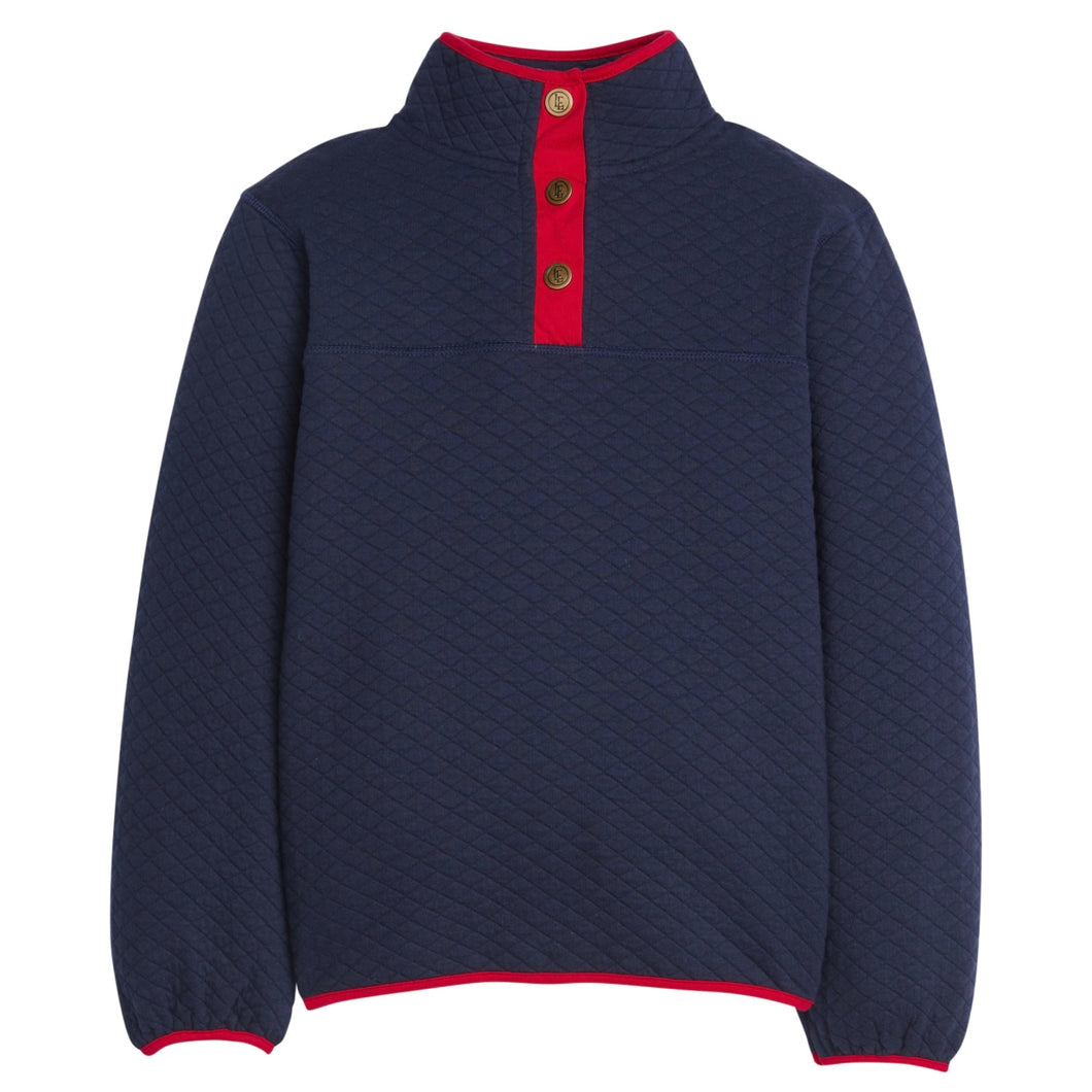 Little English Boys Navy Quilted Pullover