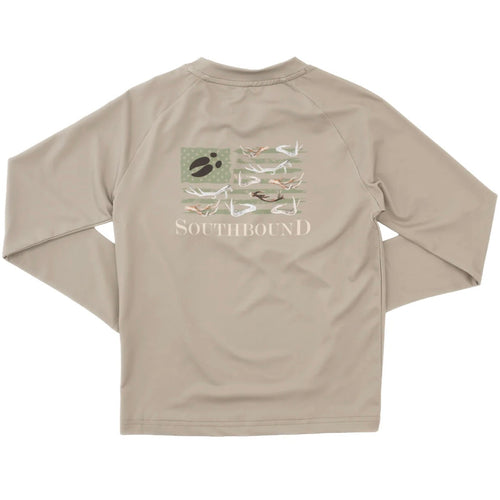 Southbound Boys Hunting Flag LS Performance Tee