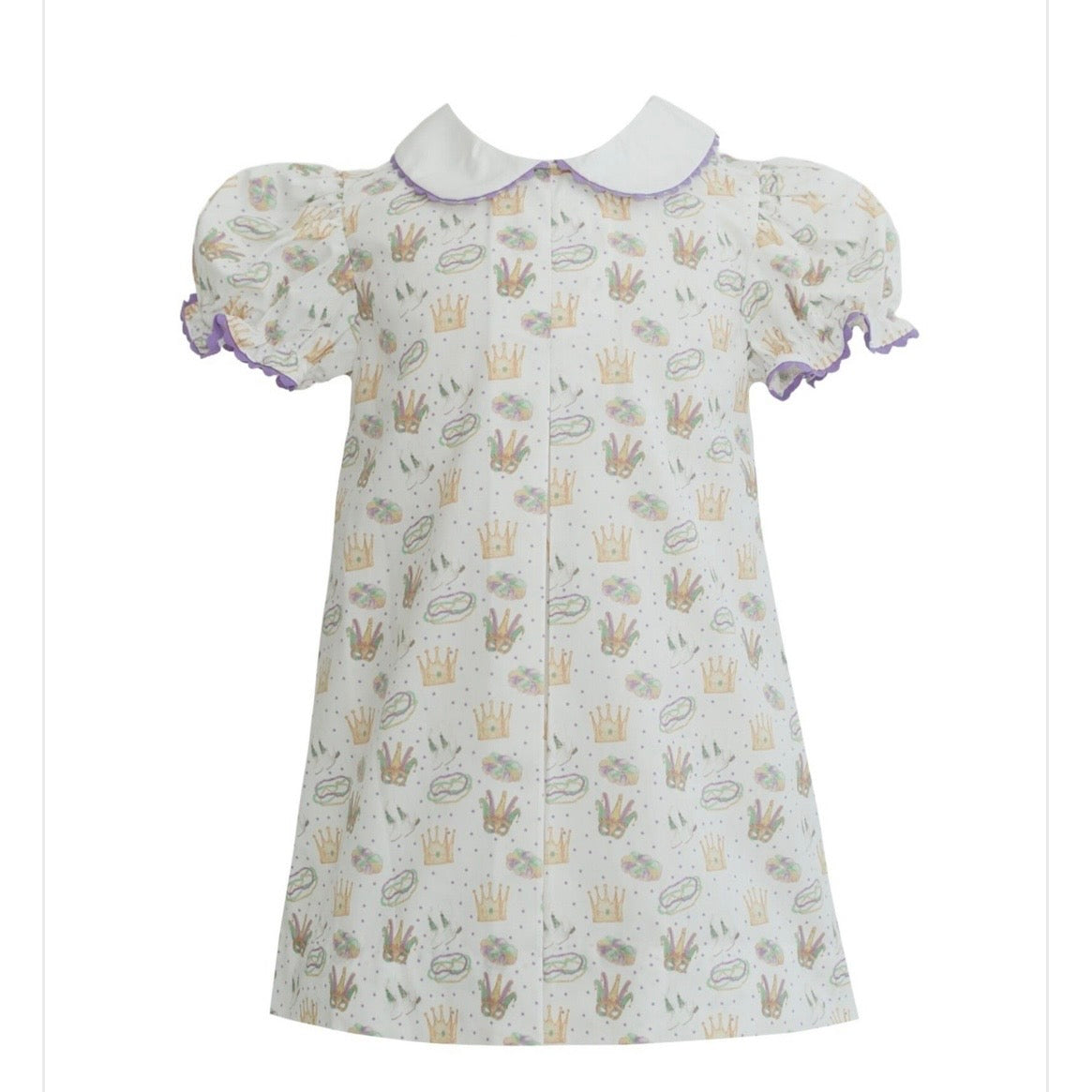 Krewe Girls Isabelle Mardi Gras Icon Print Pleat Dress