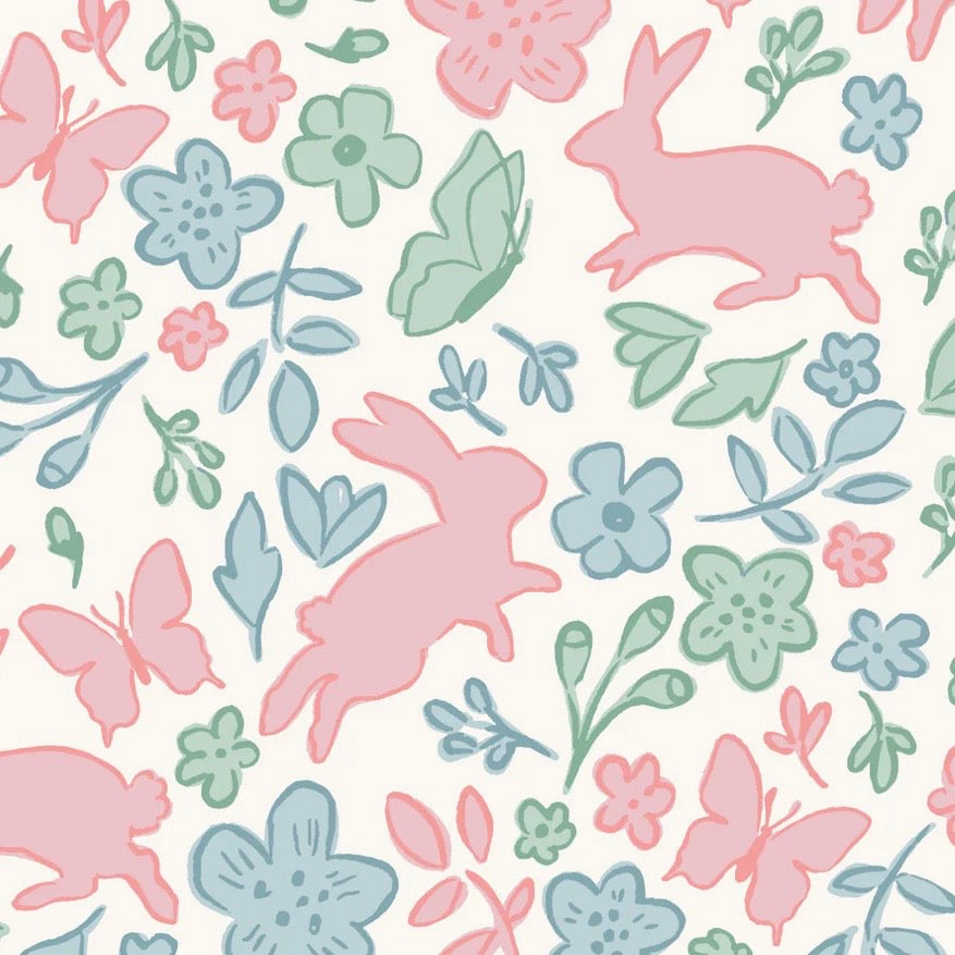 Krewe Girls Amelia Bunny Floral Print Cross Back Bloomer Set