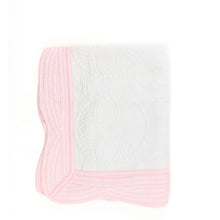 Zsa Zsa and Lolli Quilted Blanket-Available in Pink, White, and Blue