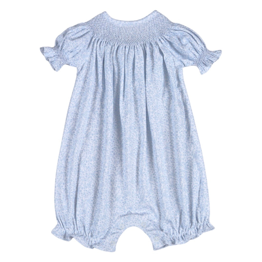 Baby Loren Girls Ivy Floral Hand Smocked Bishop Bubble