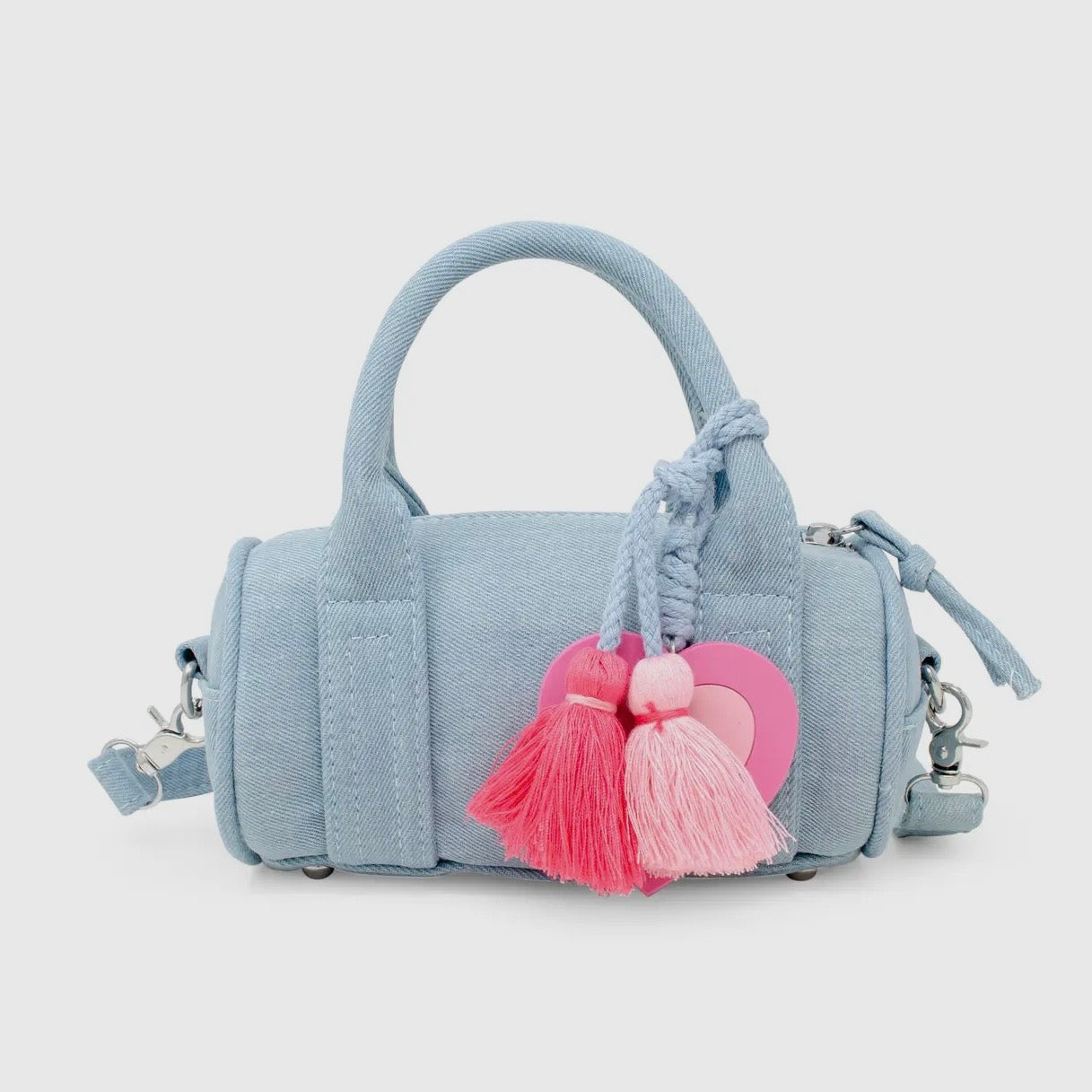 Tiny Treats Girls Mini Denim Duffle Bag