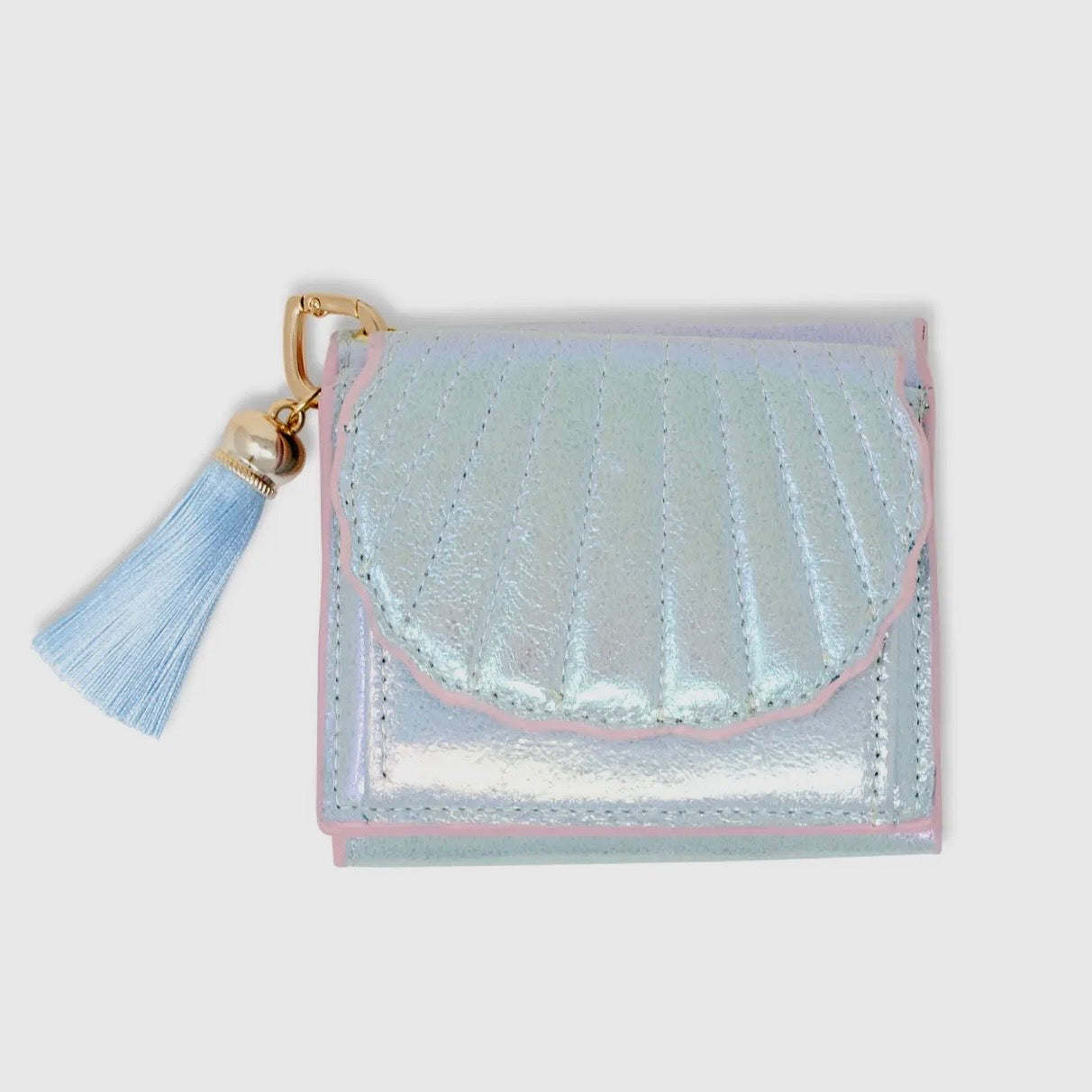 Tiny Treats Girls Seashell Treasure Coin Purse-Pearl