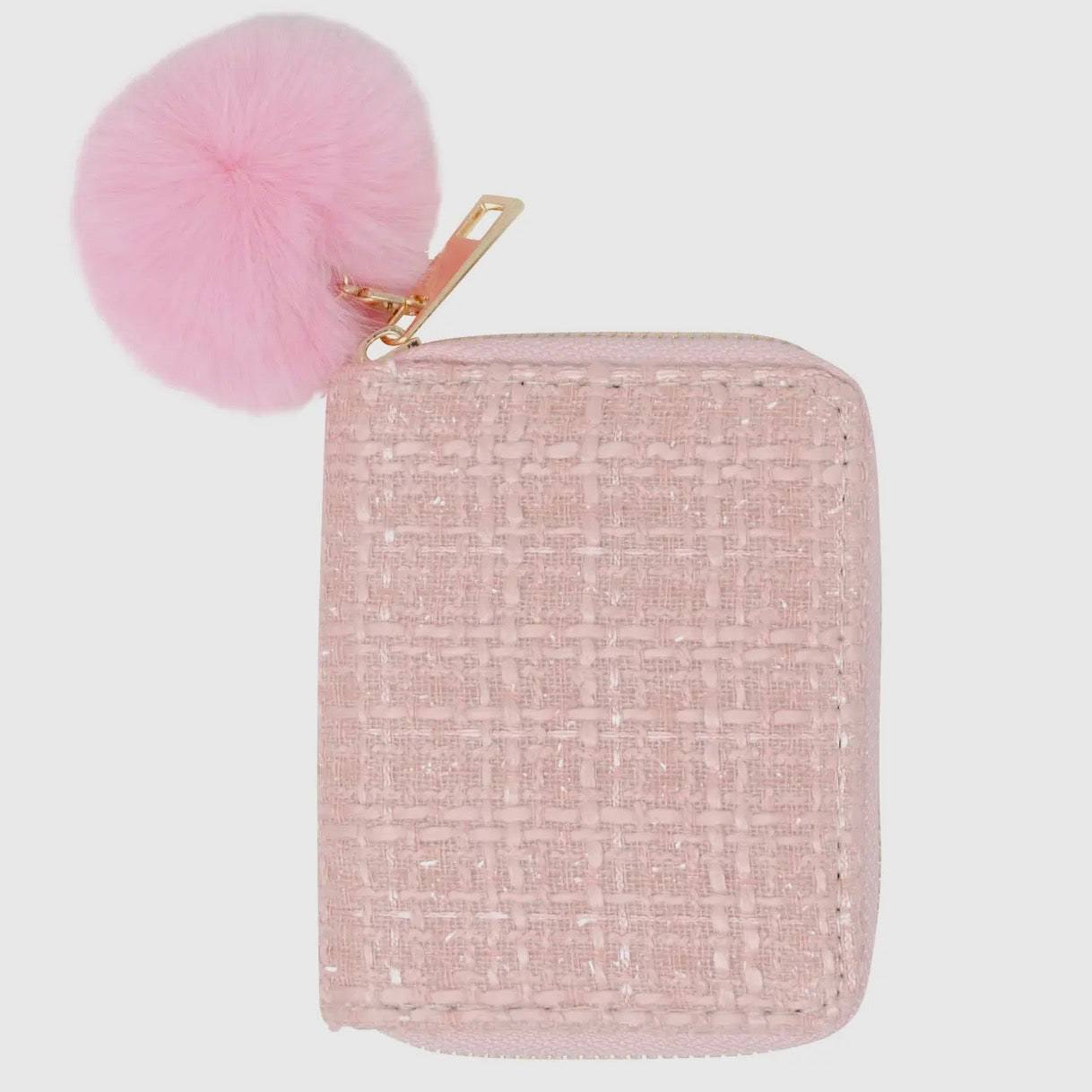 Tiny Treats Girls Solid Tweed Wallet-Pink