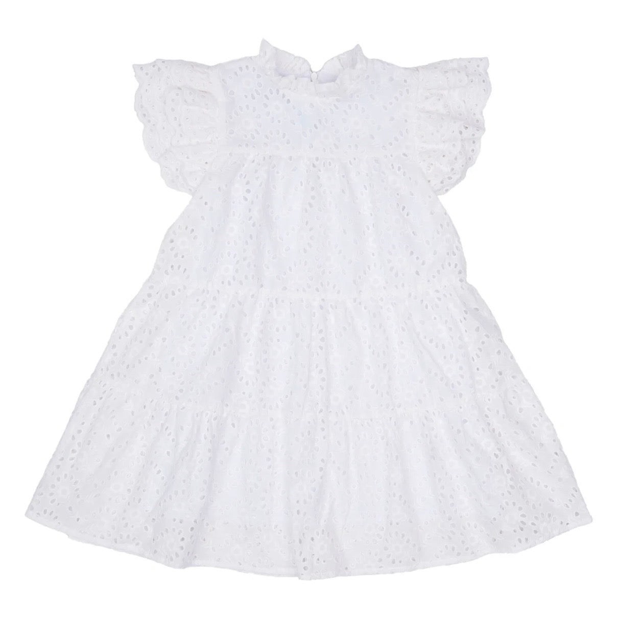 The Oaks Girls Hallie White Eyelet Dress