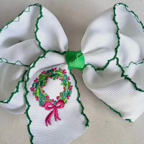 Just For Fun Threads Christmas Wreath Bow