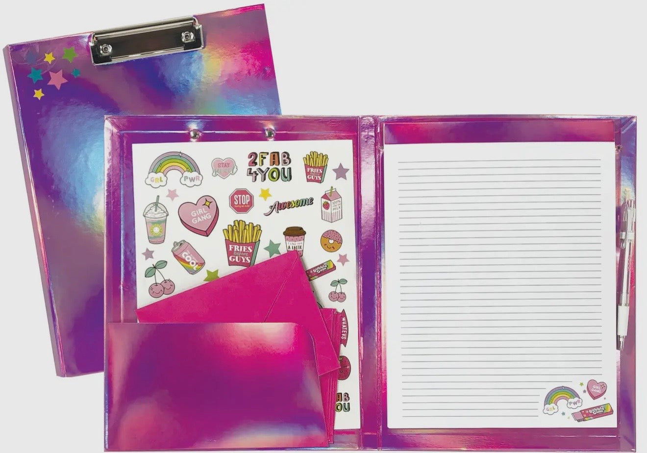 Iscream Pink Holographic Clipboard Set