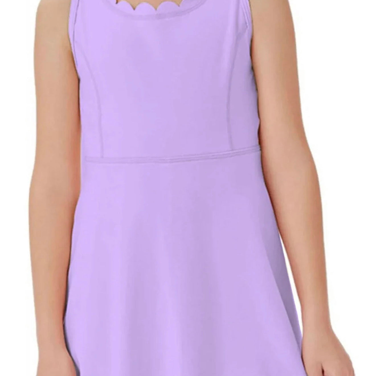 Azarhia Girls Lavender Scallop Tennis Dress