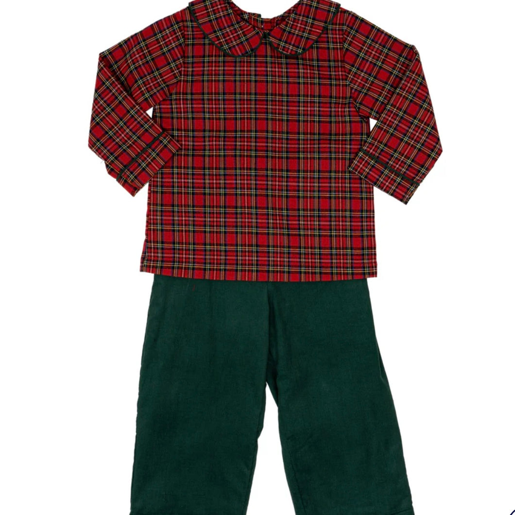 The Oaks Boys Andrew Red Tartan Pant Set