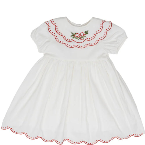 The Oaks Girls Collette White Holly Wreath Dress