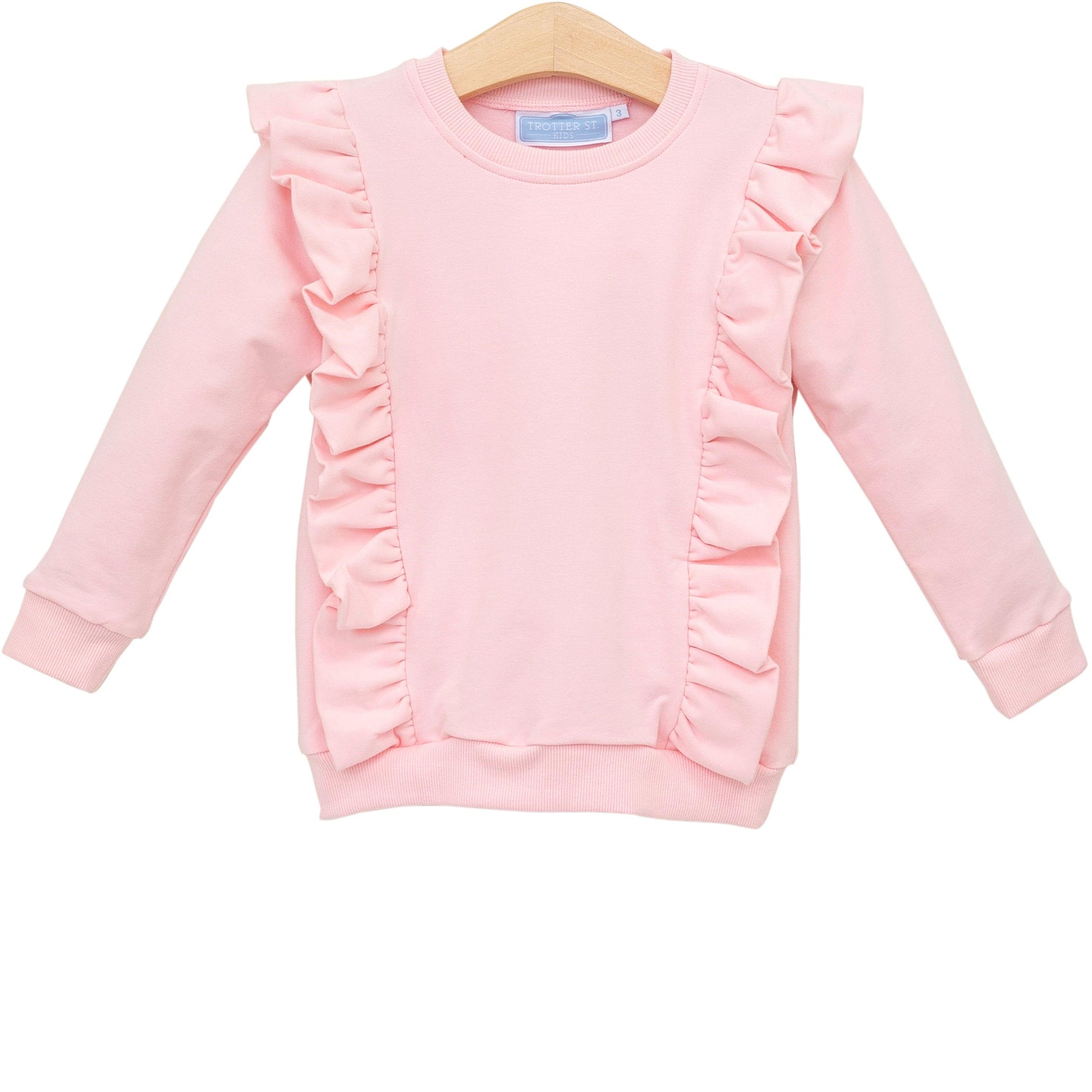 Trotter Street Girls LS Light Pink Laura Pullover