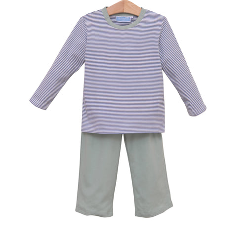 Trotter Street Boys Dusty Blue Pant Set