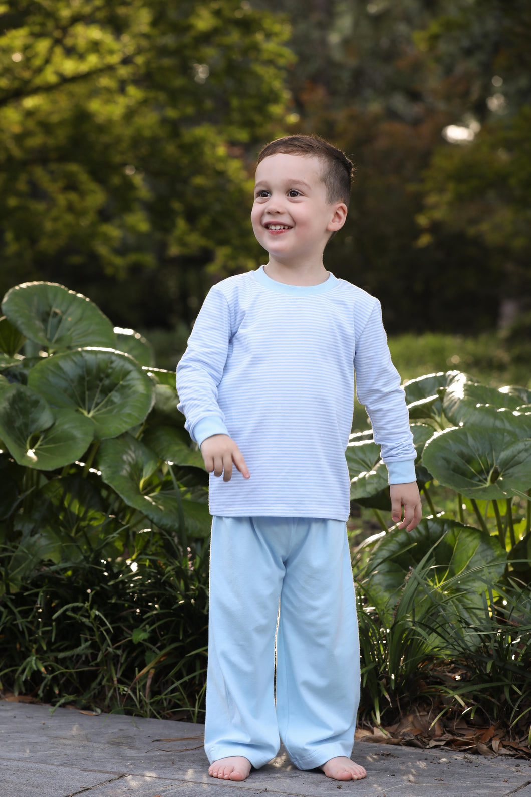 Trotter Street Boys Light Blue Stripe Miller Pant Set