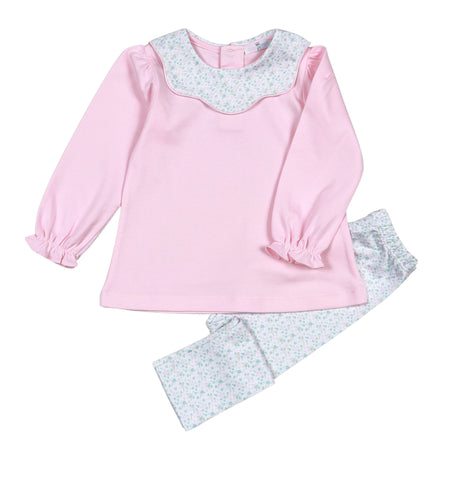 Baby Loren GIrls Nicolle Scallop Pima Pants Set