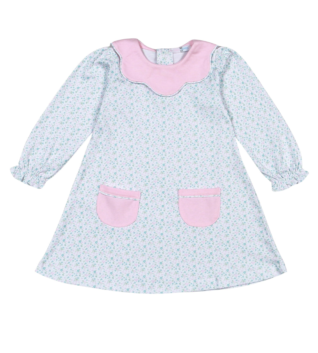 Baby Loren Girls Nicolle Scallop Pima Dress